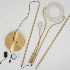 hofstein Lampadaire Donna LED Laiton, 2 lumières