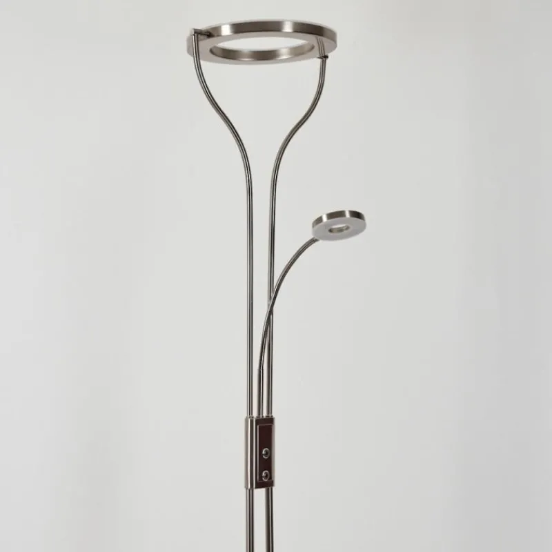 hofstein Lampadaire Donna LED Nickel mat, 2 lumières* Éclairage Led