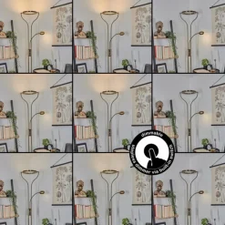 hofstein Lampadaire Donna LED Vieux laiton, 2 lumières