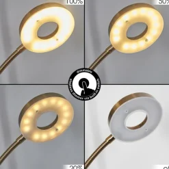 hofstein Lampadaire Donna LED Vieux laiton, 2 lumières