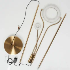 hofstein Lampadaire Donna LED Vieux laiton, 2 lumières