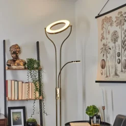 hofstein Lampadaire Donna LED Vieux laiton, 2 lumières