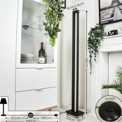 hofstein Lampadaire Dubuisson LED Anthracite, 1 lumière, Télécommandes