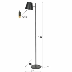 Lampes Industrielles-hofstein Lampadaire Dwingeloo Anthracite, 1 lumière