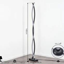 hofstein Lampadaire Eaglesham LED Noir, 1 lumière* Lampadaires Et Lampes Sur Pied