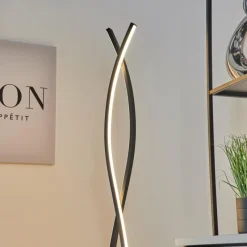 hofstein Lampadaire Eaglesham LED Noir, 1 lumière* Lampadaires Et Lampes Sur Pied