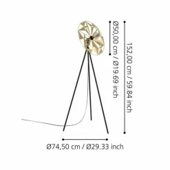 Lampes Dorées-Luminaires Eglo Lampadaire Eglo CASTANUELO Or, Noir, 1 lumière