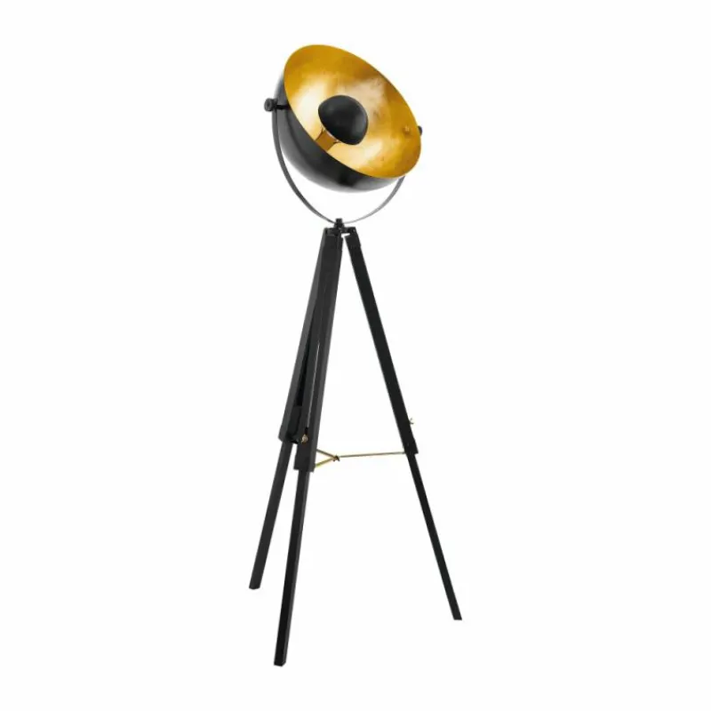 Lampes Dorées-Luminaires Eglo Lampadaire Eglo COVALEDA Or, Laiton, Noir, 1 lumière