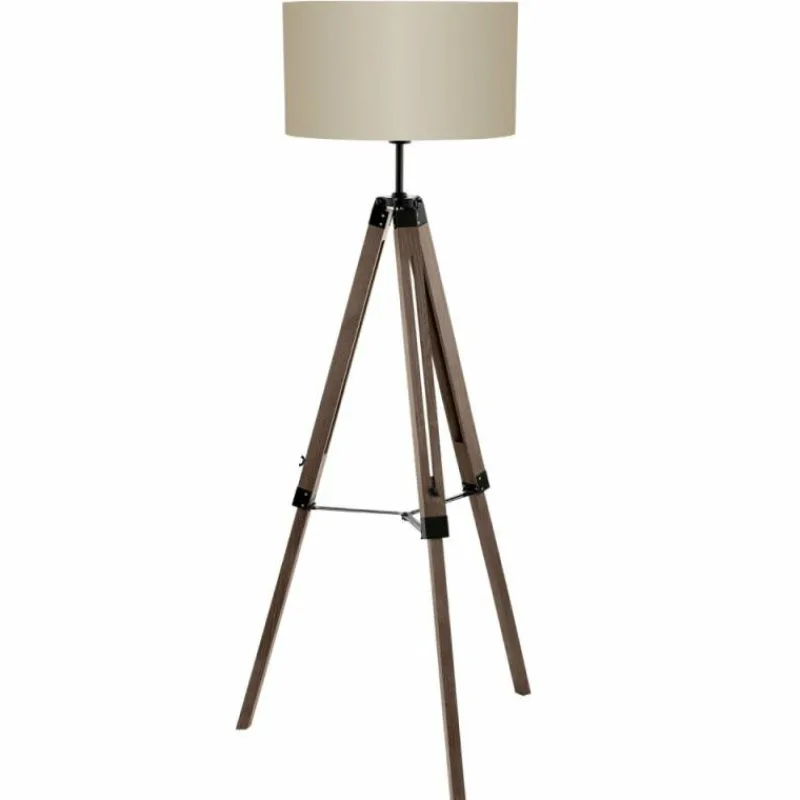 Lampes En Tissu-Luminaires Eglo Lampadaire Eglo LANTADA Brun, 1 lumière