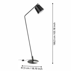 Luminaires Eglo Lampadaire Eglo ONEDA Noir, Blanc, 1 lumière* Lampadaires Et Lampes Sur Pied