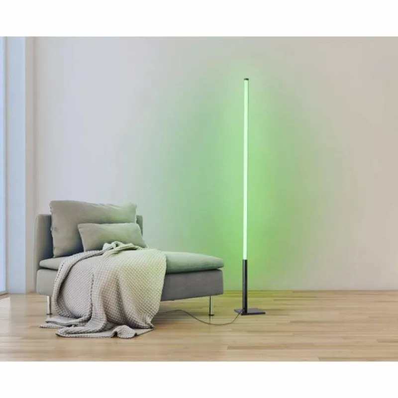 Luminaires Eglo Lampadaire Eglo PICACHA LED Noir, 1 lumière, Télécommandes, Changeur de couleurs* Lampadaires Et Lampes Sur Pied