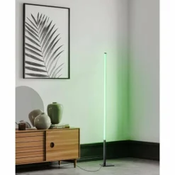 Luminaires Eglo Lampadaire Eglo PICACHA LED Noir, 1 lumière, Télécommandes, Changeur de couleurs* Lampadaires Et Lampes Sur Pied