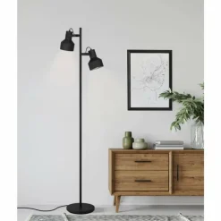 Luminaires Eglo Lampadaire Eglo-Leuchten CASIBARE Noir, 2 lumières* Lampadaires Et Lampes Sur Pied