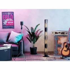 Lampes Industrielles-Luminaires Eglo Lampadaire Eglo-Leuchten REDCLIFFE Noir, 4 lumières