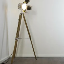 Lampes En Bois-hofstein Lampadaire EGMONT Chrome, 1 lumière