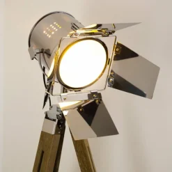 Lampes En Bois-hofstein Lampadaire EGMONT Chrome, 1 lumière