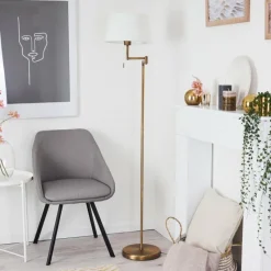 Lampes En Tissu-hofstein Lampadaire Eleshult Bronze, 1 lumière