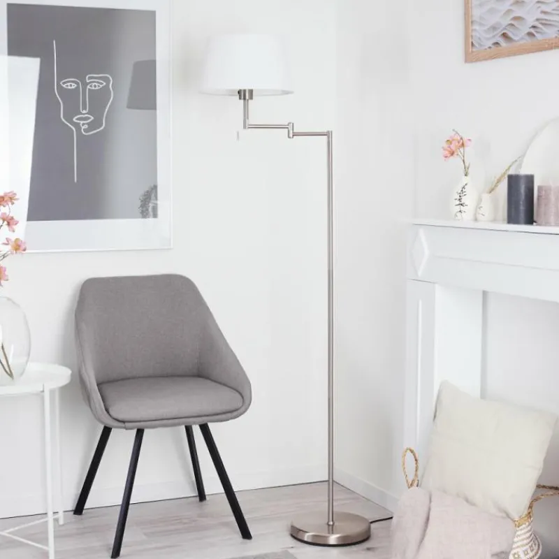 Lampes En Tissu-hofstein Lampadaire Eleshult Chrome, 1 lumière