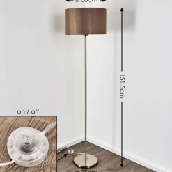 Lampes En Tissu-hofstein Lampadaire Elsa Nickel mat, 1 lumière