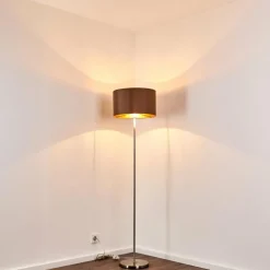 Lampes En Tissu-hofstein Lampadaire Elsa Nickel mat, 1 lumière