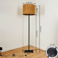 Style Boho-Chic-hofstein Lampadaire Exchange Noir, 1 lumière