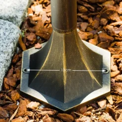 Luminaires Rustiques-hofstein Lampadaire extérieur Bristol Or, Laiton, 1 lumière, Détecteur de mouvement