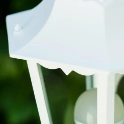 Luminaires Rustiques-hofstein Lampadaire extérieur Bristol Blanc, 1 lumière, Détecteur de mouvement