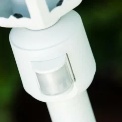 Luminaires Rustiques-hofstein Lampadaire extérieur Bristol Blanc, 1 lumière, Détecteur de mouvement