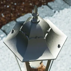 Luminaires Rustiques-hofstein Lampadaire extérieur Bristol Noir, Transparent, 1 lumière