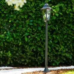 Luminaires Rustiques-hofstein Lampadaire extérieur Bristol Noir, Transparent, 1 lumière