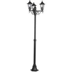 Luminaires Rustiques-Luminaires Eglo Lampadaire extérieur Eglo LATERNA 4 Noir, 3 lumières