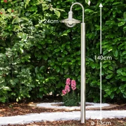 hofstein Lampadaire extérieur Elima Acier inoxydable, 1 lumière