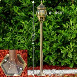 Luminaires Rustiques-hofstein Lampadaire extérieur Lentua Brun doré, 1 lumière