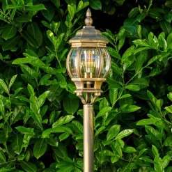 Luminaires Rustiques-hofstein Lampadaire extérieur Lentua Brun doré, 1 lumière