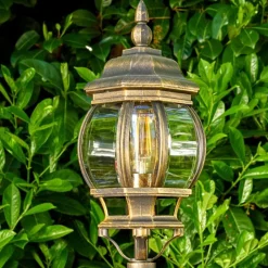 Luminaires Rustiques-hofstein Lampadaire extérieur Lentua Brun doré, 1 lumière