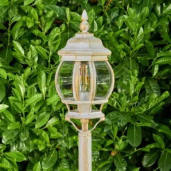 Luminaires Rustiques-hofstein Lampadaire extérieur Lentua Or, 1 lumière