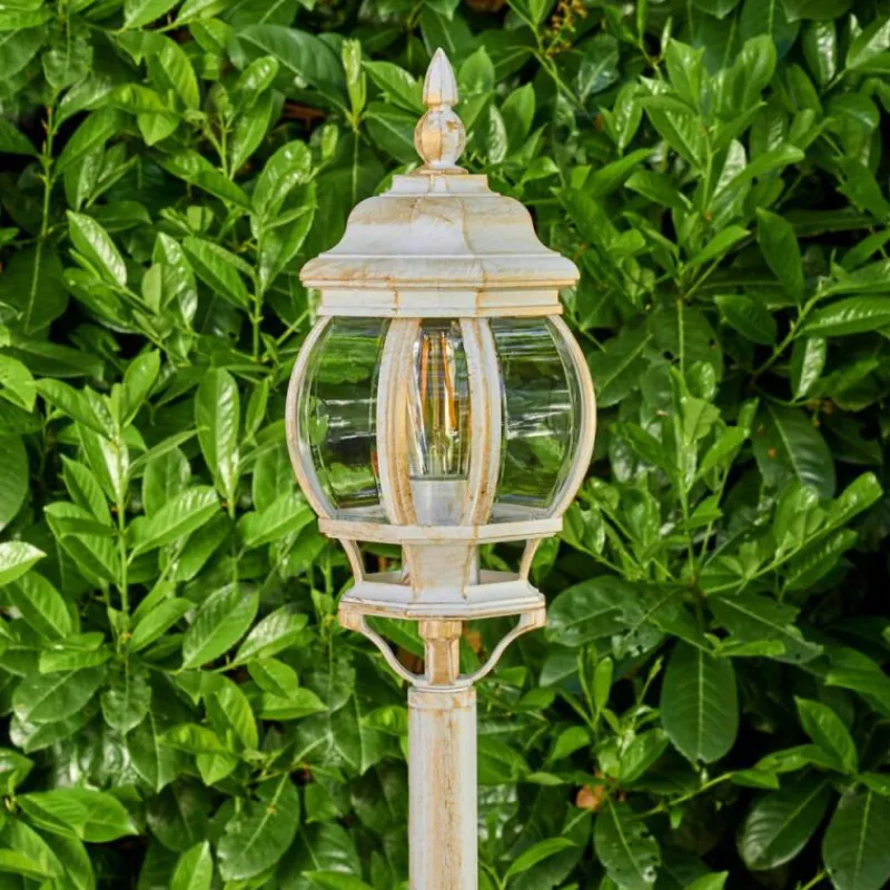 Luminaires Rustiques-hofstein Lampadaire extérieur Lentua Or, 1 lumière