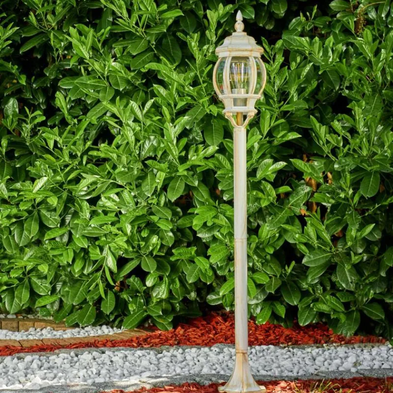 Luminaires Rustiques-hofstein Lampadaire extérieur Lentua Or, 1 lumière