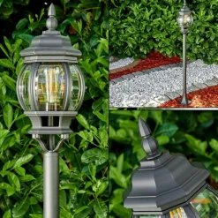 Luminaires Rustiques-hofstein Lampadaire extérieur Lentua Noir, 1 lumière