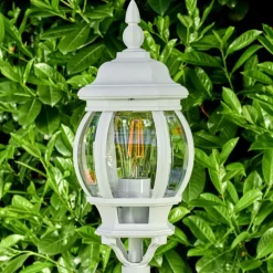 Luminaires Rustiques-hofstein Lampadaire extérieur Lentua Blanc, 1 lumière
