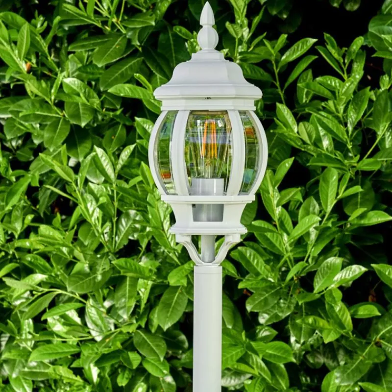 Luminaires Rustiques-hofstein Lampadaire extérieur Lentua Blanc, 1 lumière