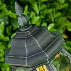 Luminaires Rustiques-hofstein Lampadaire extérieur Lentua Vert, Noir, 1 lumière, Détecteur de mouvement