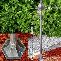 Luminaires Rustiques-hofstein Lampadaire extérieur Lignac Noir, Argenté, 1 lumière