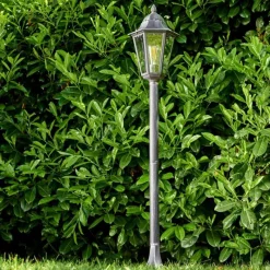 Luminaires Rustiques-hofstein Lampadaire extérieur Lignac Noir, Argenté, 1 lumière