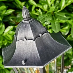 Luminaires Rustiques-hofstein Lampadaire extérieur Lignac Noir, Argenté, 1 lumière