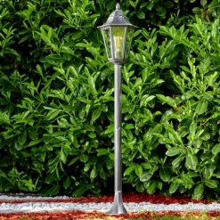 Luminaires Rustiques-hofstein Lampadaire extérieur Lignac Noir, Argenté, 1 lumière