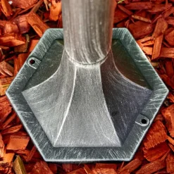 Luminaires Rustiques-hofstein Lampadaire extérieur Lignac Noir, Argenté, 1 lumière, Détecteur de mouvement