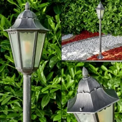 Luminaires Rustiques-hofstein Lampadaire extérieur Lignac Noir, Argenté, 1 lumière