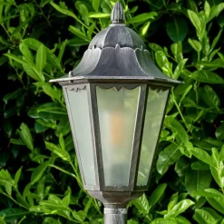 Luminaires Rustiques-hofstein Lampadaire extérieur Lignac Noir, Argenté, 1 lumière