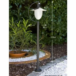 Luminaires Lucide Lampadaire extérieur Lucide ARUBA Noir, Blanc, 1 lumière